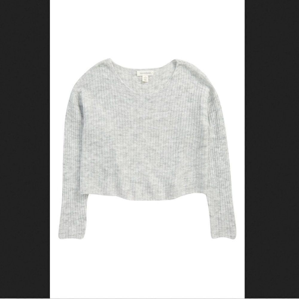 Girl's Grey Treasure & Bond Boxy Rib Sweater Size Small